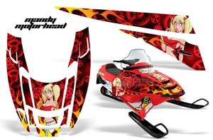 Polaris Edge Sled Graphic Kit - All Years Motorhead Mandy Red