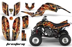 Yamaha Raptor 660 ATV Graphic Kit - 2001-2005 Firestorm Black