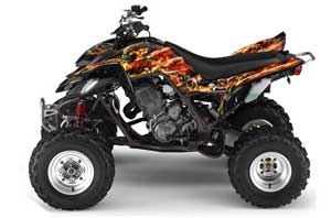 Yamaha Raptor 660 ATV Graphic Kit - 2001-2005 Firestorm Black
