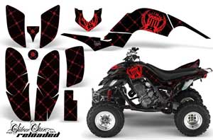 Yamaha Raptor 660 ATV Graphic Kit - 2001-2005 Silver Star - Reloaded Red