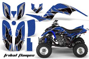 Yamaha Raptor 660 ATV Graphic Kit - 2001-2005 Tribal Flames Black