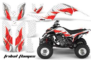 Yamaha Raptor 660 ATV Graphic Kit - 2001-2005 Tribal Flames Red