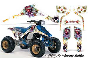 Suzuki LT 250 / 250 R ATV Graphic Kit - 1985-1992 Ed Hardy - Love Kills White