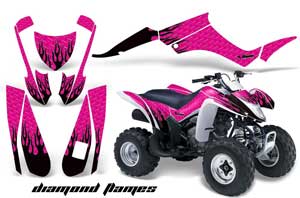 Suzuki LTZ 250 ATV Graphic Kit - 2004-2011 Diamond Flames Pink