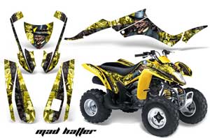 Suzuki LTZ 250 ATV Graphic Kit - 2004-2011 Mad Hatter Yellow
