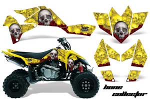 Suzuki LTR 450 ATV Graphic Kit - 2006-2009 Bone Collector Yellow