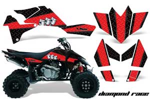 Suzuki LTR 450 ATV Graphic Kit - 2006-2009 Diamond Race Red