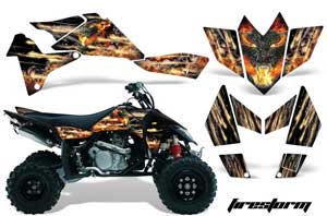Suzuki LTR 450 ATV Graphic Kit - 2006-2009 Firestorm Black