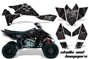 Suzuki LTR 450 ATV Graphic Kit - 2006-2009 Skulls N Hammer Silver