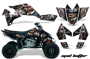 Suzuki LTR 450 ATV Graphic Kit - 2006-2009 Mad Hatter Black