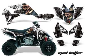 Suzuki LTR 450 ATV Graphic Kit - 2006-2009 Mad Hatter White