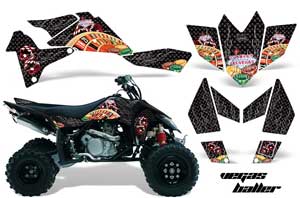 Suzuki LTR 450 ATV Graphic Kit - 2006-2009 Vegas Baller Black