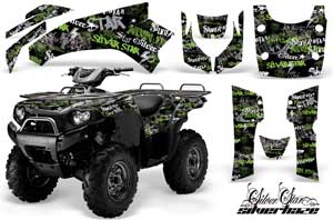 Kawasaki Brute Force 650i 4x4 ATV Graphic Kit - 2004-2012 Silver Star - Silverhaze Green