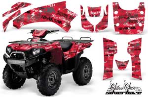 Kawasaki Brute Force 650i 4x4 ATV Graphic Kit - 2004-2012 Silver Star - Silverhaze Black