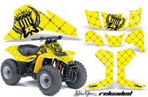 Suzuki QuadSport LT 80 ATV Graphic Kit - 1987-2006 Silver Star - Reloaded Black