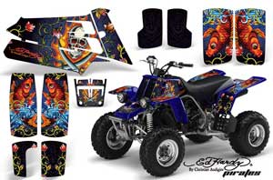 Yamaha Banshee 350 (Full Bore Plastics) ATV Graphic Kit - All Years Ed Hardy - Pirates Blue