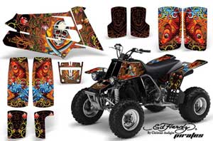 Yamaha Banshee 350 (Full Bore Plastics) ATV Graphic Kit - All Years Ed Hardy - Pirates Orange