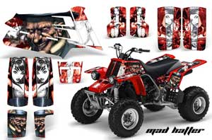 Yamaha Banshee 350 (Full Bore Plastics) ATV Graphic Kit - All Years Mad Hatter Red