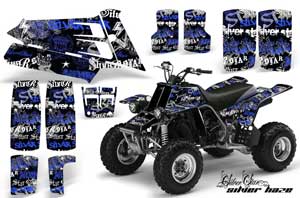 Yamaha Banshee 350 (Full Bore Plastics) ATV Graphic Kit - All Years Silver Star - Silverhaze Blue