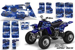 Yamaha Banshee 350 (Full Bore Plastics) ATV Graphic Kit - All Years Silver Star - Silverhaze Blue