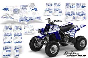 Yamaha Banshee 350 (Full Bore Plastics) ATV Graphic Kit - All Years Silver Star - Silverhaze Blue