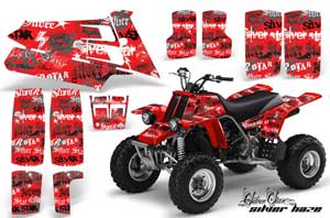 Yamaha Banshee 350 (Full Bore Plastics) ATV Graphic Kit - All Years Silver Star - Silverhaze Red