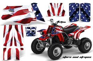 Yamaha Banshee 350 (Full Bore Plastics) ATV Graphic Kit - All Years Stars n Stripes Red