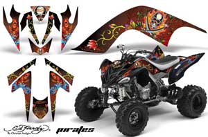 Yamaha Raptor 700 ATV Graphic Kit - 2006-2012 Ed Hardy - Pirates Blue