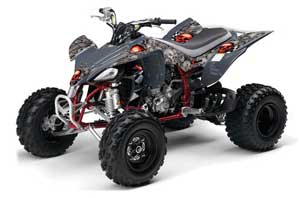 Yamaha YFZ 450 ATV Graphic Kit - 2004-2014 Checkered Skull Red