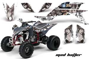 Yamaha YFZ 450 ATV Graphic Kit - 2004-2014 Mad Hatter Silver