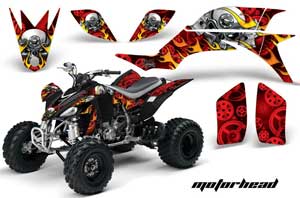 Yamaha YFZ 450 ATV Graphic Kit - 2004-2014 Motorhead Red