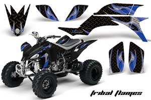 Yamaha YFZ 450 ATV Graphic Kit - 2004-2014 Tribal Flames Blue