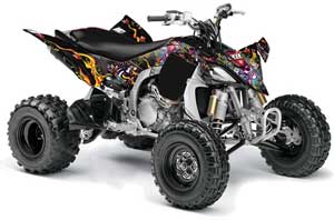 Yamaha YFZ 450SE / 450R ATV Graphic Kit - 2009-2013 Ed Hardy - Love Kills Black
