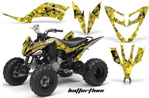 Yamaha Raptor 250 ATV Graphic Kit - 2008-2014 Butterfly Yellow