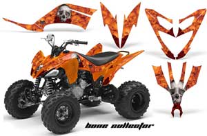 Yamaha Raptor 250 ATV Graphic Kit - 2008-2014 Bone Collector Orange