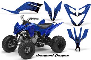 Yamaha Raptor 250 ATV Graphic Kit - 2008-2014 Diamond Flame Blue