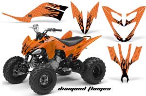Yamaha Raptor 250 ATV Graphic Kit - 2008-2014 Diamond Flame Orange