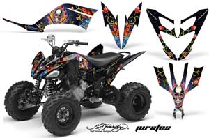 Yamaha Raptor 250 ATV Graphic Kit - 2008-2014 Ed Hardy - Pirates Blue