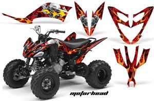Yamaha Raptor 250 ATV Graphic Kit - 2008-2014 Motorhead Red