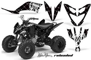 Yamaha Raptor 250 ATV Graphic Kit - 2008-2014 Silver Star - Reloaded White