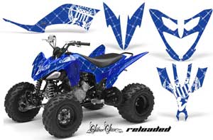 Yamaha Raptor 250 ATV Graphic Kit - 2008-2014 Silver Star - Reloaded White