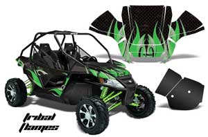 Arctic Cat Wildcat Graphic Kit - 2012-2016 Tribal Flames Green