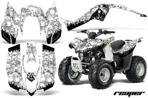 Arctic Cat DVX90 ATV Graphic Kit - 2008-2017 Reaper White