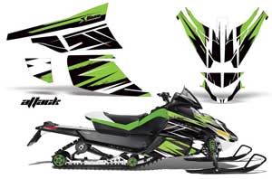 Arctic Cat Z1 Turbo Sled Graphic Kit - 2006-2012 Attack Green