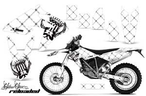 BMW G450x Dirt Bike Graphic Kit - 2010-2011 Silver Star - Reloaded White