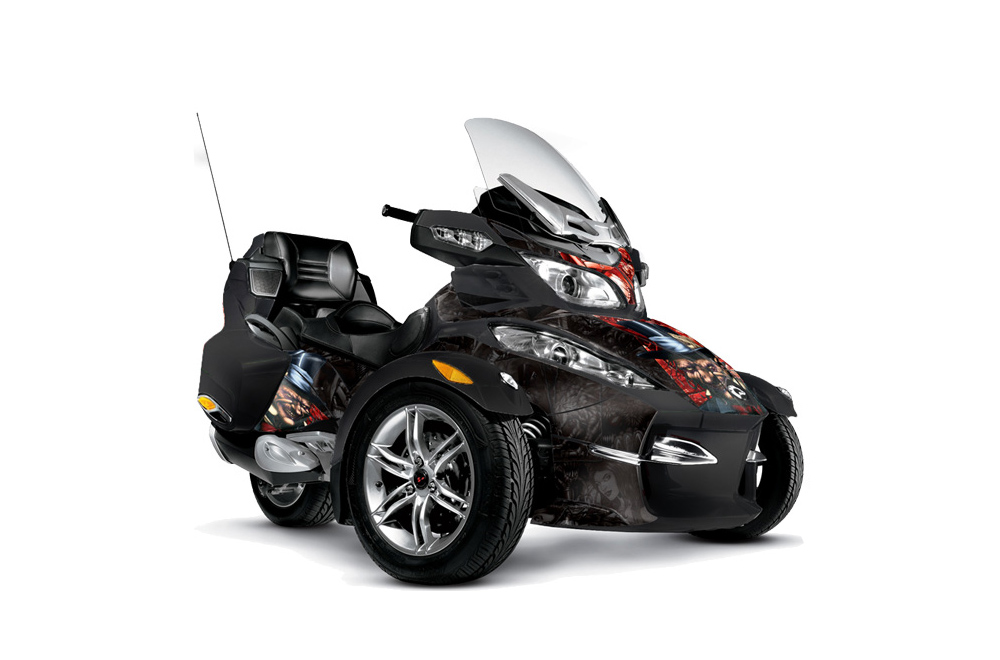Can Am BRP (RTS) Spyder Graphic Kit - 2010-2012 Mad Hatter Black