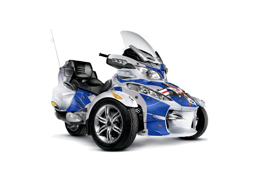 Can Am BRP (RTS) Spyder Graphic Kit - 2010-2012 T Bomber Blue