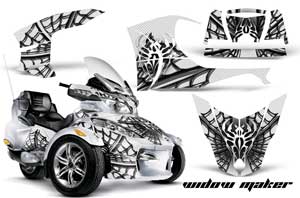 Can Am BRP (RTS) Spyder Graphic Kit - 2010-2012 Widow Maker White
