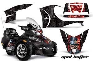 Can Am BRP (RTS) Spyder Graphic Kit - 2010-2012 Mad Hatter Black
