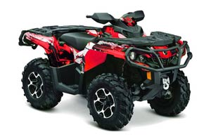 Can Am Outlander XT / DPS / SST ATV Graphic Kit - 2013-2016 Carbon X Red